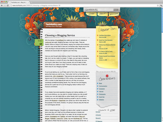 Screenshot of Choosing a Blogging Service Post