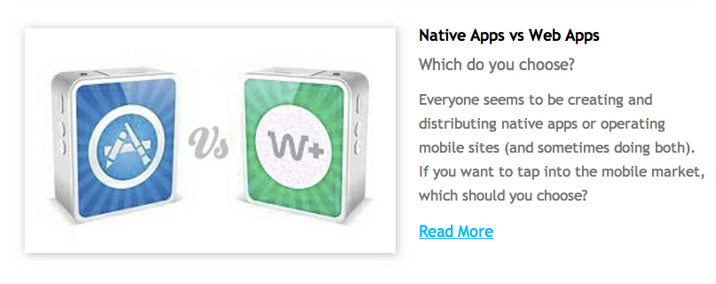 Native Apps vs. Web Apps, SCT Newsletter Article