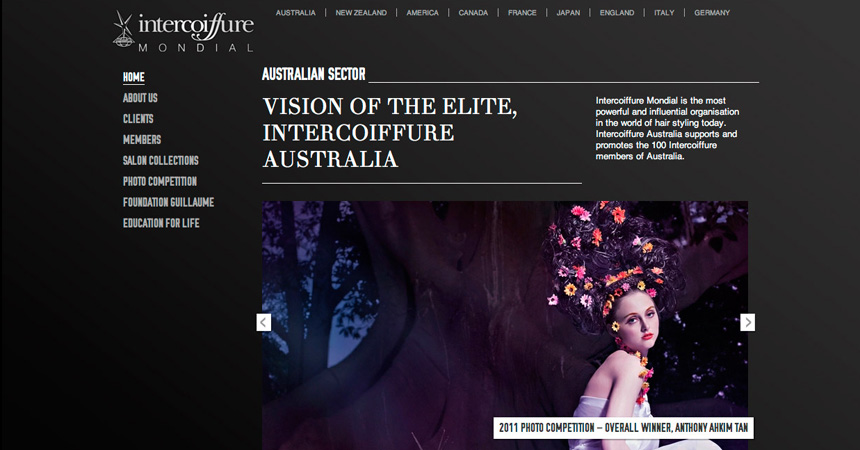 The Homepage of the Intercoiffure Australia website