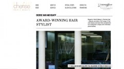 The Homepage of the Cherise Hair & Beauty website